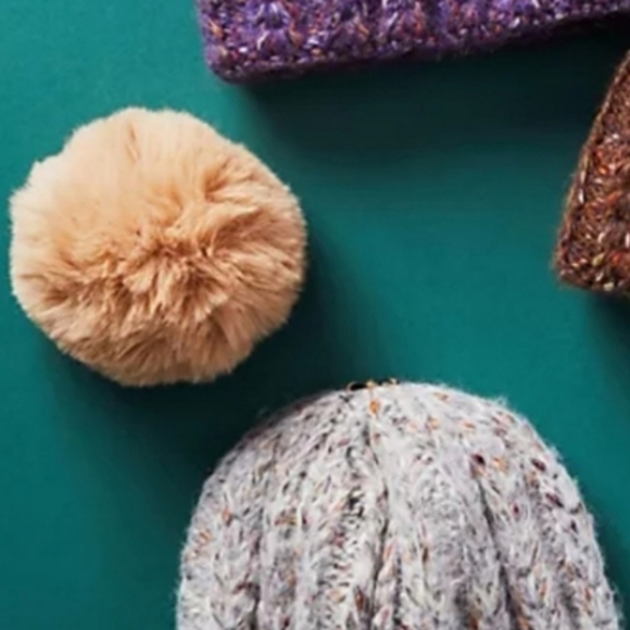 Rare! Anthropologie Pick-a-pom Faux Fur Topper - Taupe - Picture 1 of 9